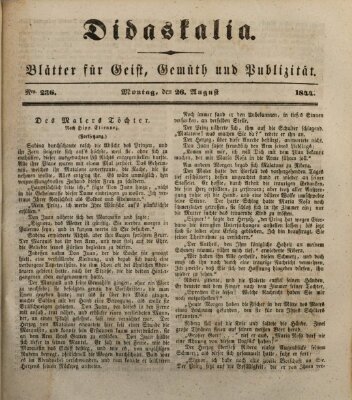 Didaskalia Montag 26. August 1844