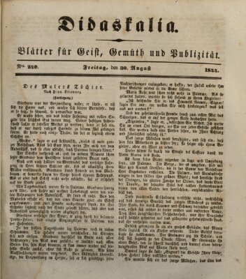 Didaskalia Freitag 30. August 1844