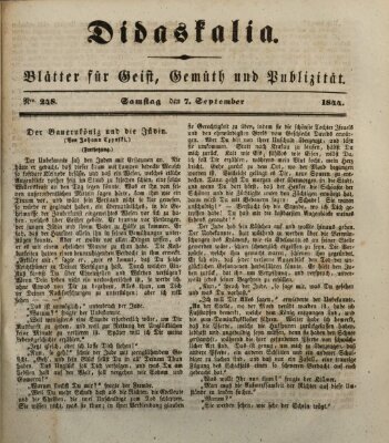 Didaskalia Samstag 7. September 1844