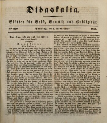 Didaskalia Sonntag 8. September 1844