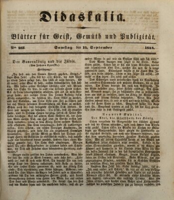 Didaskalia Samstag 14. September 1844