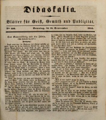 Didaskalia Sonntag 15. September 1844