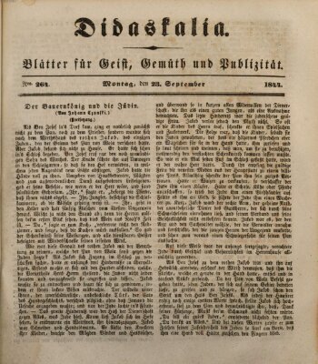 Didaskalia Montag 23. September 1844