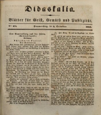 Didaskalia Donnerstag 3. Oktober 1844