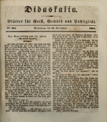 Didaskalia Sonntag 13. Oktober 1844