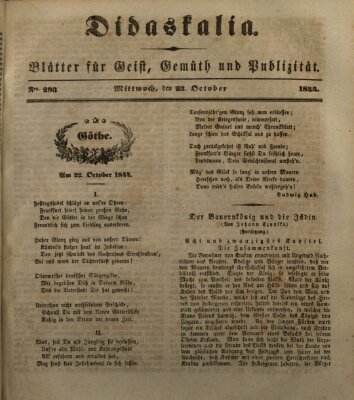 Didaskalia Mittwoch 23. Oktober 1844