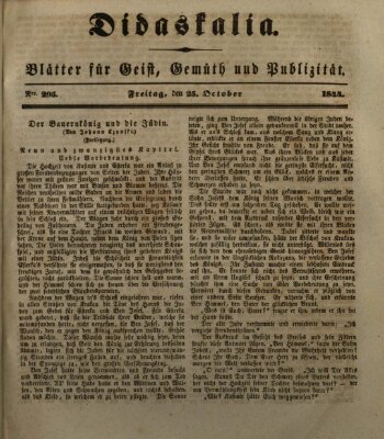 Didaskalia Freitag 25. Oktober 1844