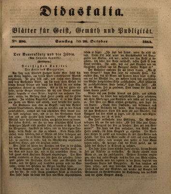 Didaskalia Samstag 26. Oktober 1844