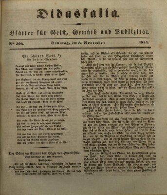 Didaskalia Sonntag 3. November 1844