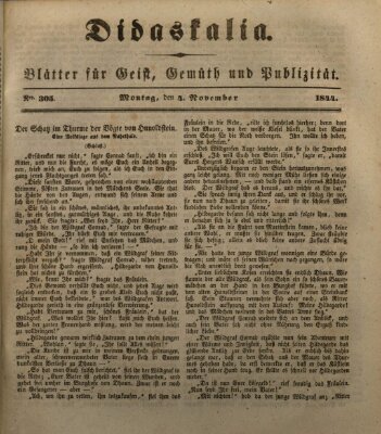 Didaskalia Montag 4. November 1844