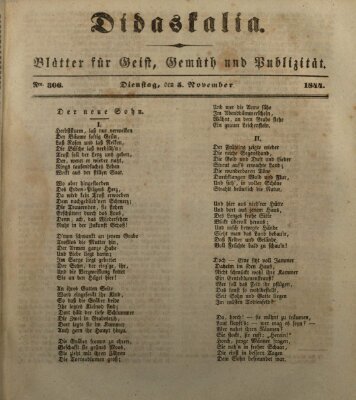 Didaskalia Dienstag 5. November 1844