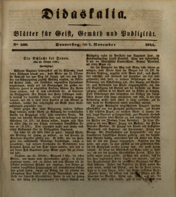 Didaskalia Donnerstag 7. November 1844