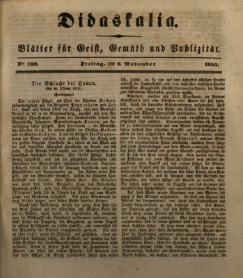 Didaskalia Freitag 8. November 1844