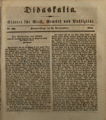 Didaskalia Donnerstag 14. November 1844
