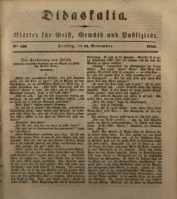 Didaskalia Freitag 15. November 1844