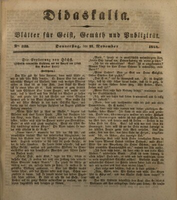 Didaskalia Donnerstag 21. November 1844