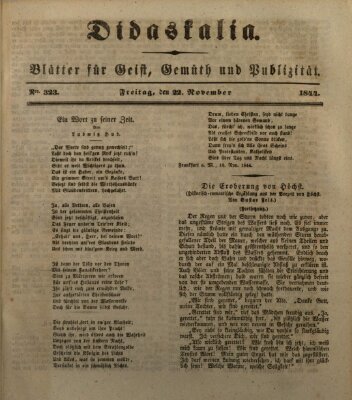 Didaskalia Freitag 22. November 1844