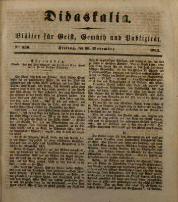 Didaskalia Freitag 29. November 1844