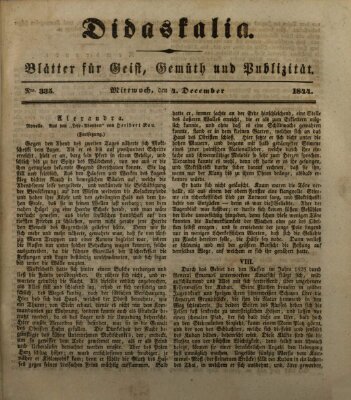 Didaskalia Mittwoch 4. Dezember 1844