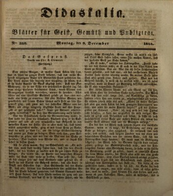 Didaskalia Montag 9. Dezember 1844