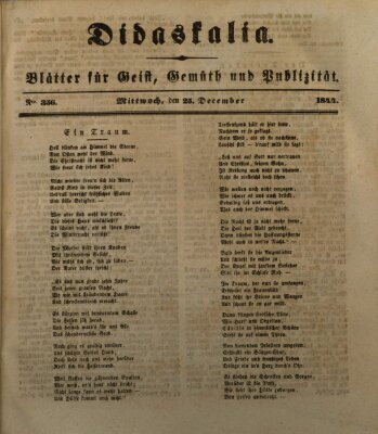 Didaskalia Montag 23. Dezember 1844