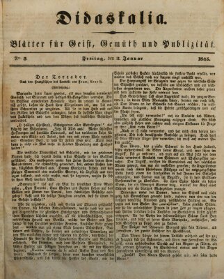 Didaskalia Freitag 3. Januar 1845