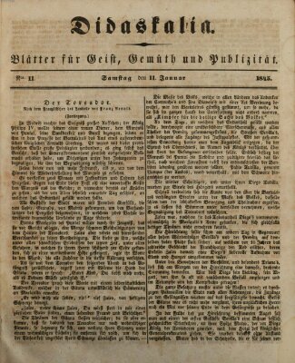 Didaskalia Samstag 11. Januar 1845