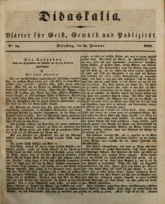 Didaskalia Dienstag 14. Januar 1845