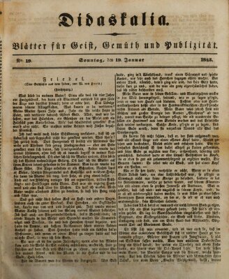 Didaskalia Sonntag 19. Januar 1845