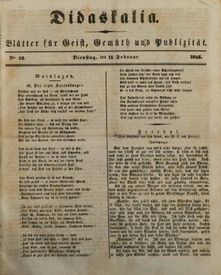 Didaskalia Dienstag 11. Februar 1845