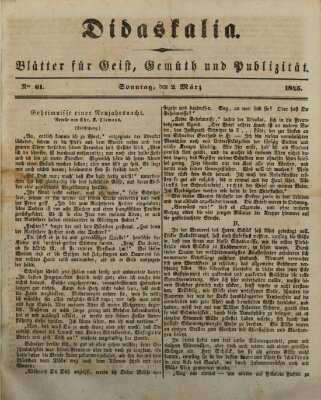 Didaskalia Sonntag 2. März 1845