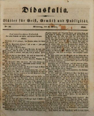 Didaskalia Montag 17. März 1845