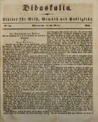 Didaskalia Mittwoch 26. März 1845