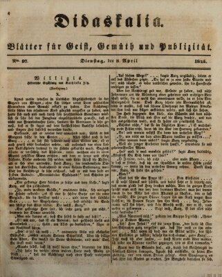 Didaskalia Dienstag 8. April 1845