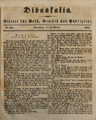 Didaskalia Samstag 12. April 1845