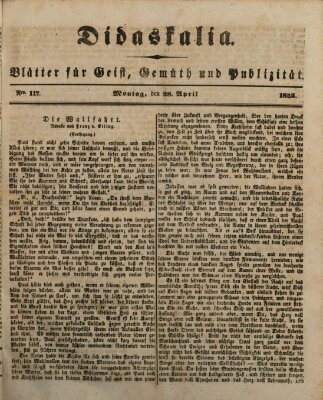 Didaskalia Montag 28. April 1845