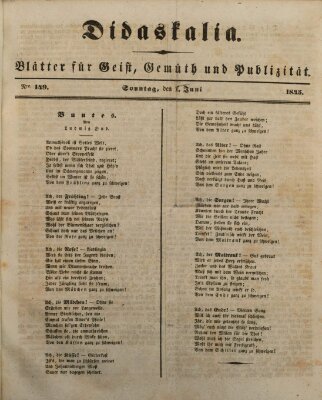 Didaskalia Sonntag 1. Juni 1845