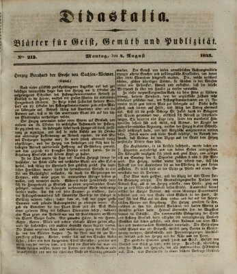 Didaskalia Montag 4. August 1845