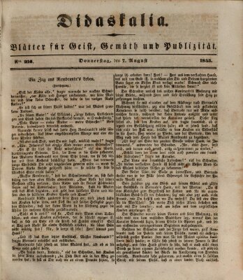 Didaskalia Donnerstag 7. August 1845