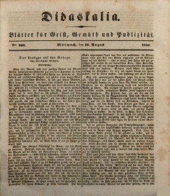 Didaskalia Mittwoch 13. August 1845