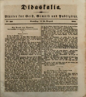 Didaskalia Samstag 16. August 1845