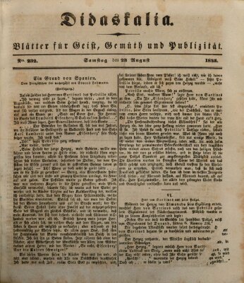 Didaskalia Samstag 23. August 1845