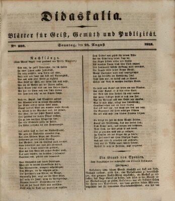 Didaskalia Sonntag 24. August 1845