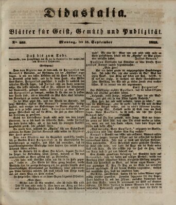 Didaskalia Montag 15. September 1845