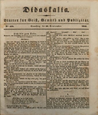 Didaskalia Samstag 20. September 1845