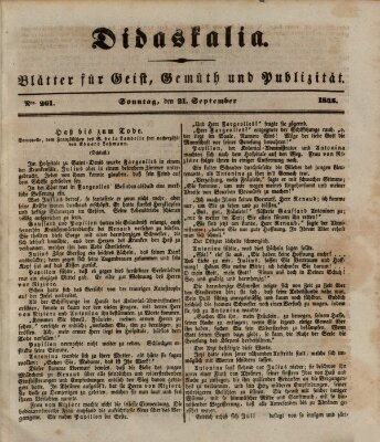 Didaskalia Sonntag 21. September 1845