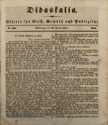 Didaskalia Montag 22. September 1845