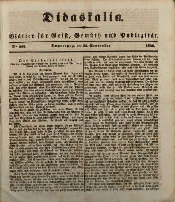 Didaskalia Donnerstag 25. September 1845