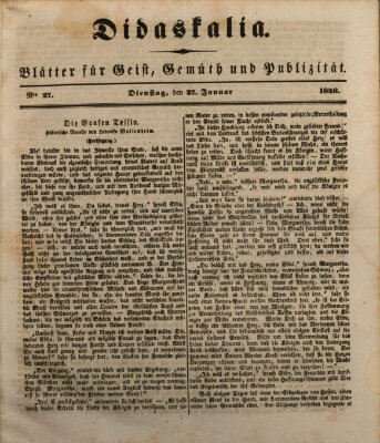 Didaskalia Dienstag 27. Januar 1846