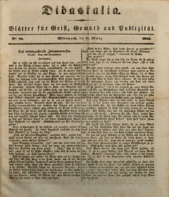 Didaskalia Mittwoch 11. März 1846